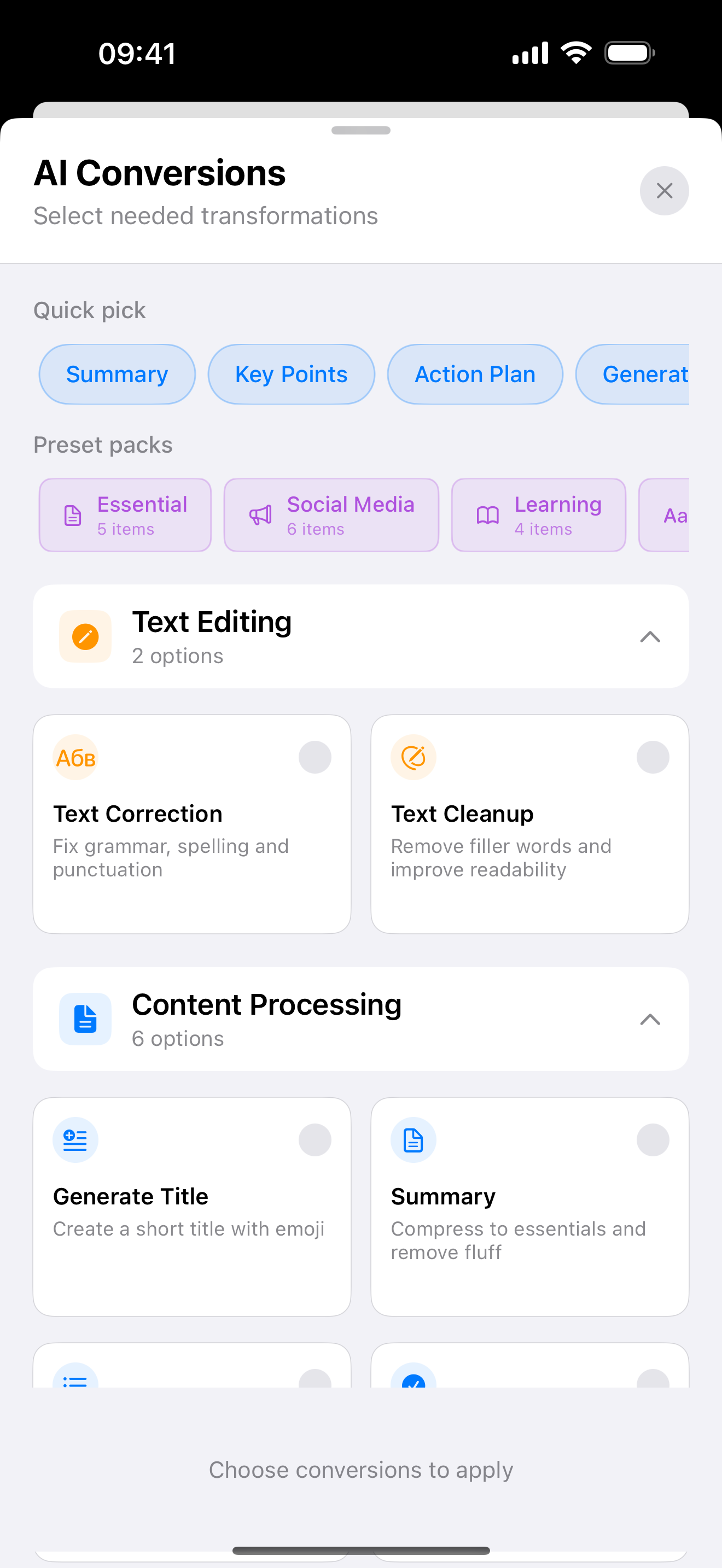 Voicery AI Processing Options